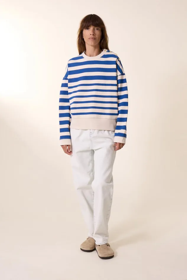 Sweatshirts Women Leon and Harper Siena Stripe Sweatshirt Off White