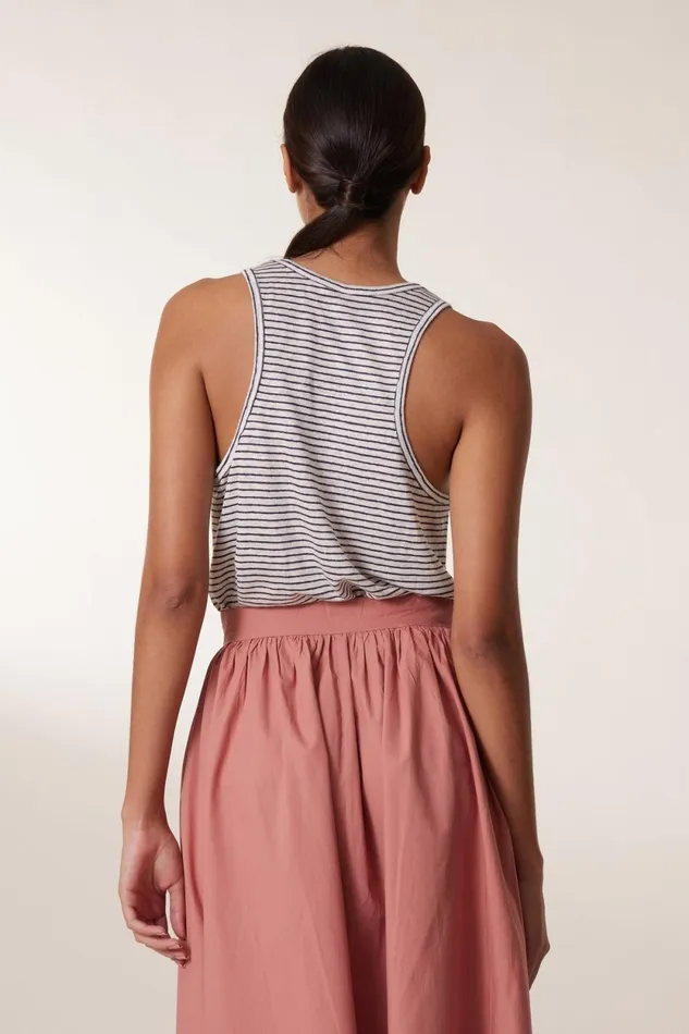 TShirts and Tops Women Leon and Harper Deborah Linen Tank Top Grey