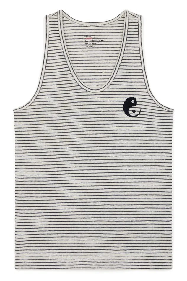 TShirts and Tops Women Leon and Harper Deborah Linen Tank Top Grey