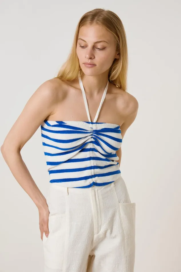 TShirts and Tops Women Leon and Harper TShirt Touch Stripe Blue