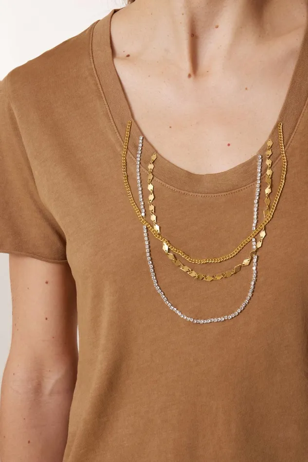 TShirts and Tops Women Leon and Harper Tizia Diamond TShirt Camel