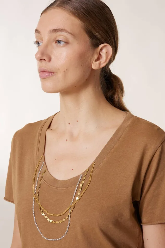 TShirts and Tops Women Leon and Harper Tizia Diamond TShirt Camel