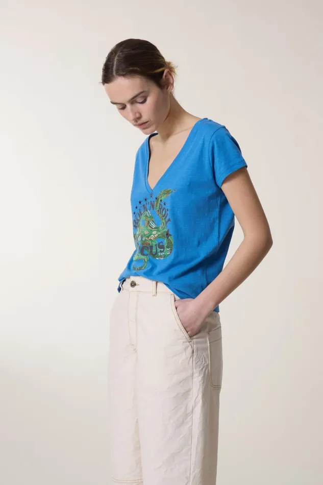 TShirts and Tops Women Leon and Harper Tonton Snaake Tshirt Sea