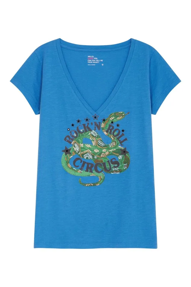TShirts and Tops Women Leon and Harper Tonton Snaake Tshirt Sea