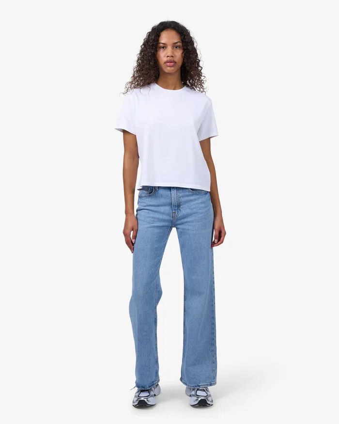 TShirts Women Organic Boxy Crop Tee 8211 Soft Lavender Colorfulstandard
