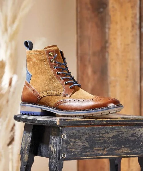Tailoring Gents Club Mixed Leather Boots Tan Multi Joebrowns Apparel