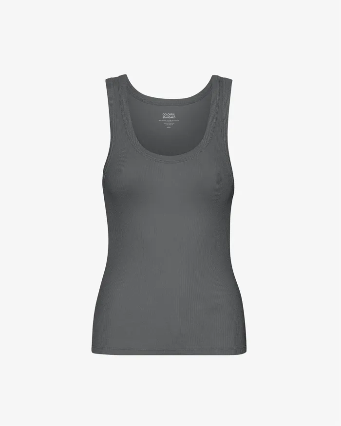 Tank Tops Colorfulstandard Women Women Organic Rib Tank Top 8211 Lava Grey