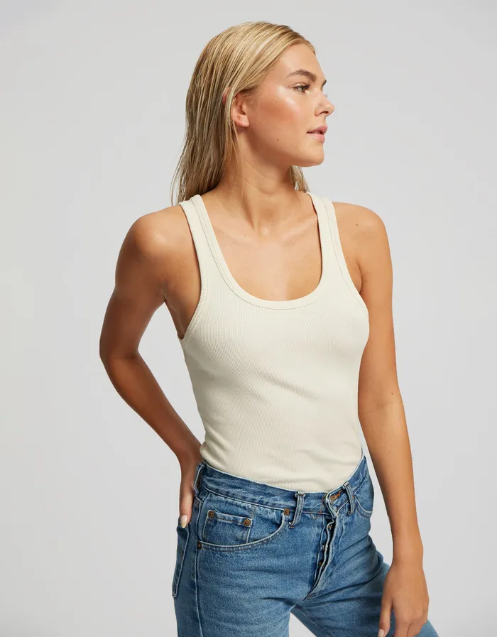 Tank Tops Women Women Organic Rib Tank Top 8211 Ivory White Colorfulstandard
