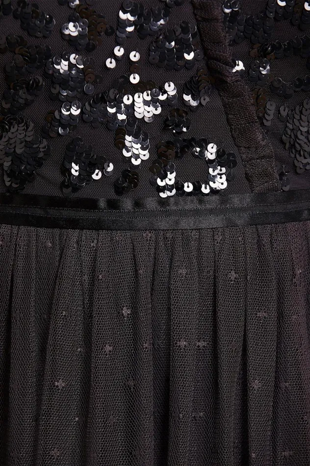 Tempest VNeck Bodice Ankle Gown Black Women Needle and Thread Dresses