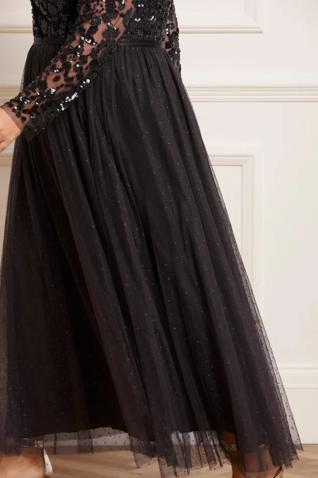Tempest VNeck Bodice Ankle Gown Black Women Needle and Thread Dresses