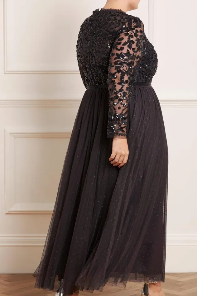 Tempest VNeck Bodice Ankle Gown Black Women Needle and Thread Dresses