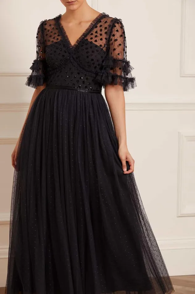 Thea Bodice Ankle Gown Black Women Needle and Thread Dresses
