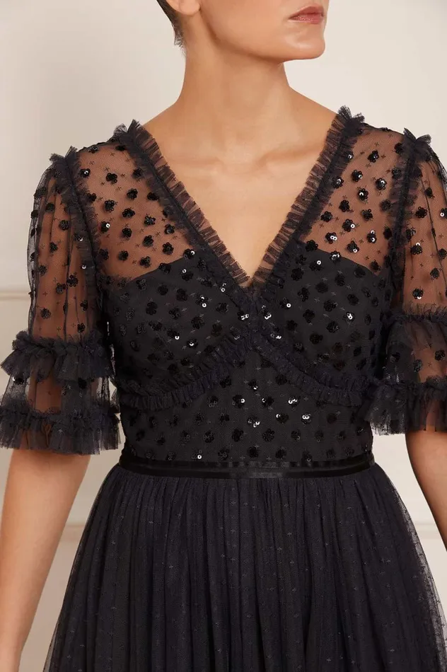 Thea Bodice Ankle Gown Black Women Needle and Thread Dresses