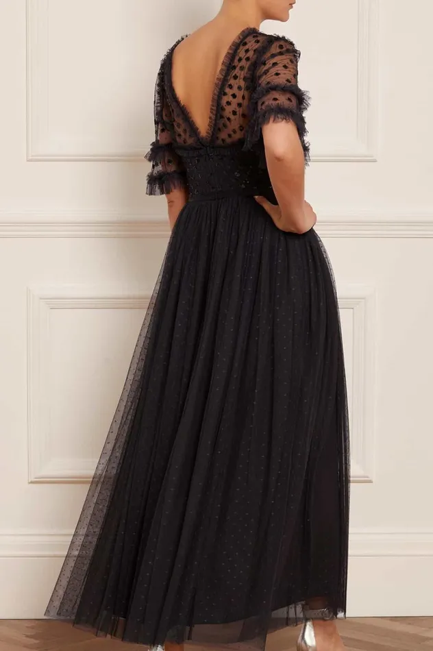 Thea Bodice Ankle Gown Black Women Needle and Thread Dresses