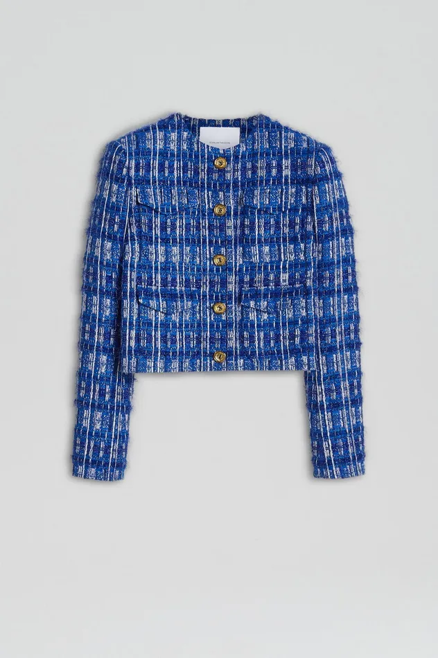 TINSEL CARGO JACKET COBALT Jackets Scanlan Theodore Women TINSEL CARGO JACKET COBALT Jackets Scanlan Theodore Women