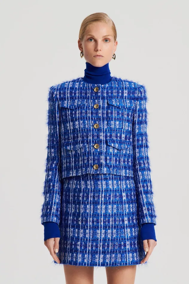 TINSEL CARGO JACKET COBALT Jackets Scanlan Theodore Women TINSEL CARGO JACKET COBALT Jackets Scanlan Theodore Women