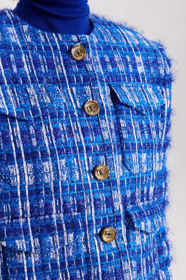 TINSEL CARGO JACKET COBALT Jackets Scanlan Theodore Women TINSEL CARGO JACKET COBALT Jackets Scanlan Theodore Women