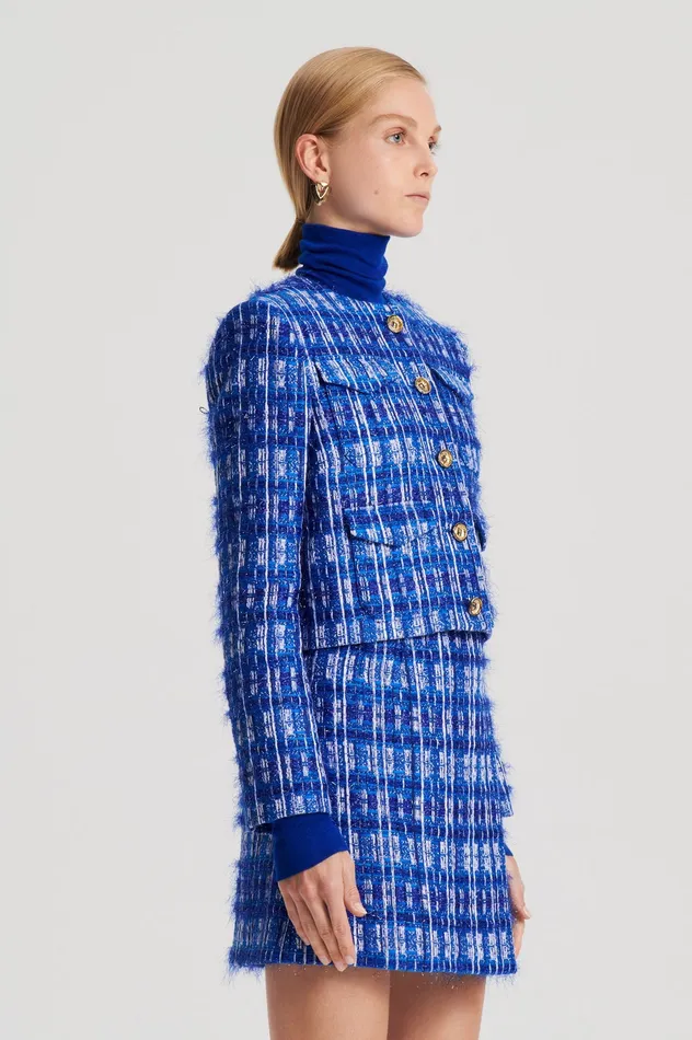 TINSEL CARGO JACKET COBALT Jackets Scanlan Theodore Women TINSEL CARGO JACKET COBALT Jackets Scanlan Theodore Women