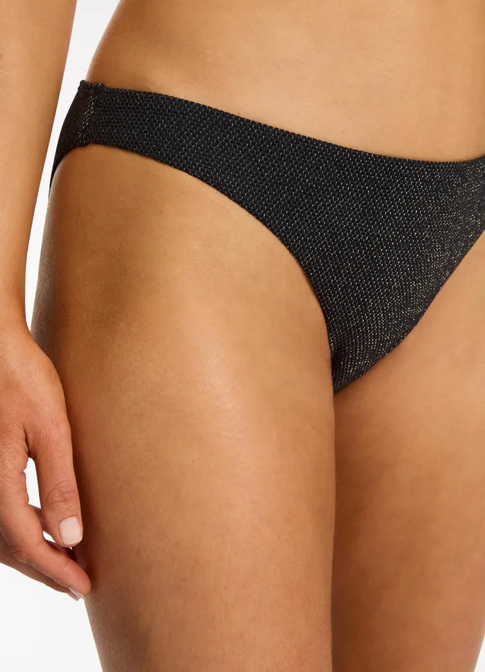 Tirari Nights Hipster Bikini Bottom Black Women JETS Australia Hipster Bikini Bottoms