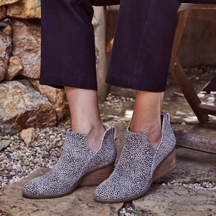 Toms Boots and Booties Gwen Ankle Boot Mini Cheetah Suede 8211 Women