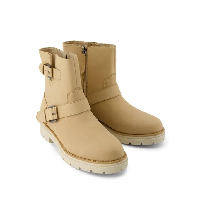 Toms Boots and Booties Ionie Moto Boot Oatmeal Nubuck Leather 8211 Women