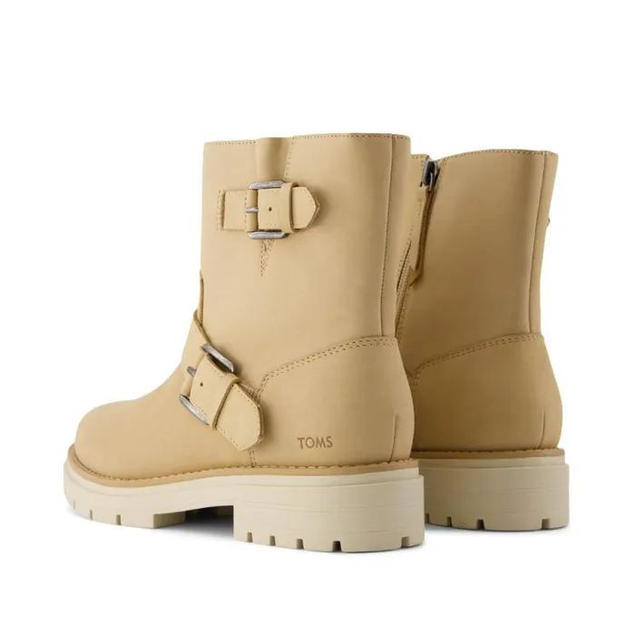 Toms Boots and Booties Ionie Moto Boot Oatmeal Nubuck Leather 8211 Women