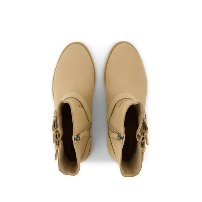 Toms Boots and Booties Ionie Moto Boot Oatmeal Nubuck Leather 8211 Women