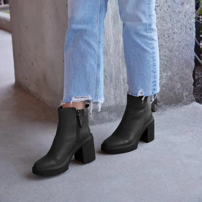 Toms Boots and Booties Rya Heeled Boot All Black Leather 8211 Women Toms Boots and Booties Rya Heeled Boot All Black Leather 8211 Women