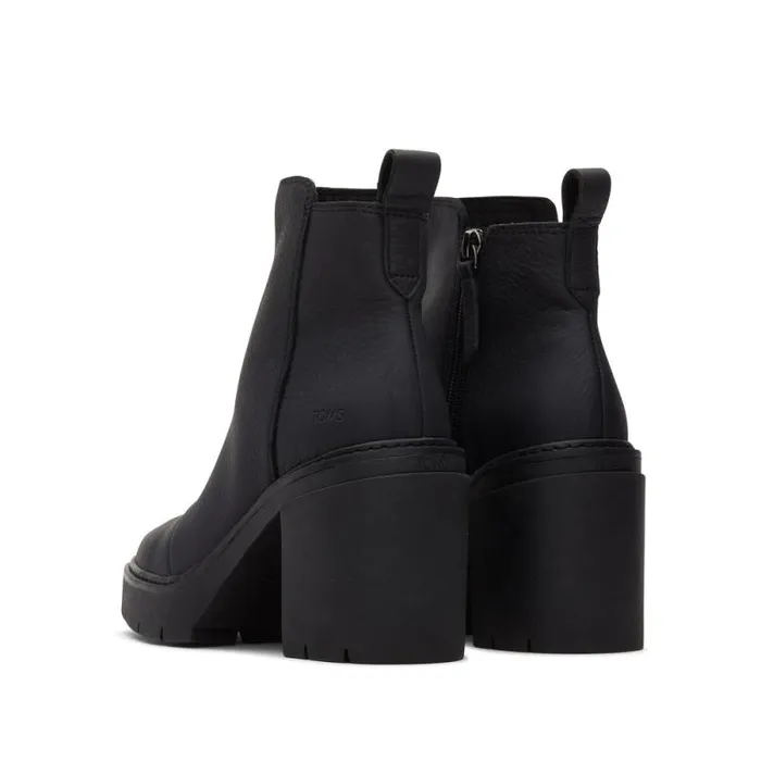 Toms Boots and Booties Rya Heeled Boot All Black Leather 8211 Women Toms Boots and Booties Rya Heeled Boot All Black Leather 8211 Women