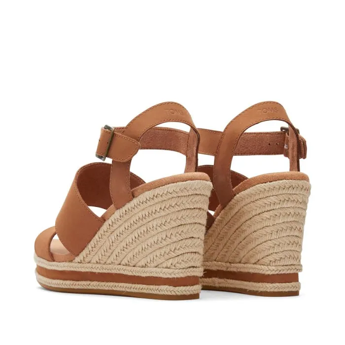 Toms Espadrilles Madelyn Wedge Sandal Leather Tan 8211 Women