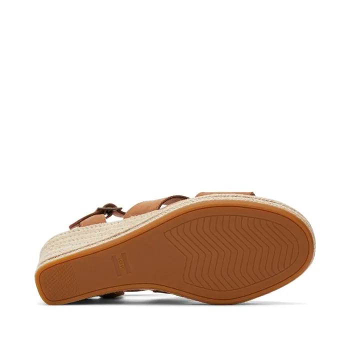 Toms Espadrilles Madelyn Wedge Sandal Leather Tan 8211 Women