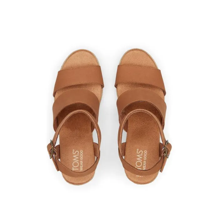 Toms Espadrilles Madelyn Wedge Sandal Leather Tan 8211 Women