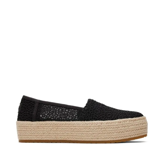 Toms Espadrilles Valencia Platform Espadrille Moroccan Crochet Black 8211 Women