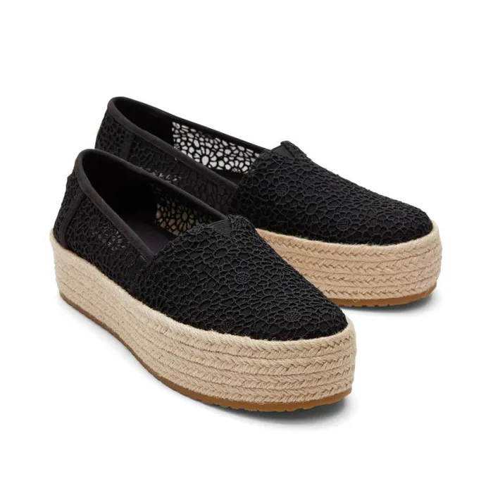 Toms Espadrilles Valencia Platform Espadrille Moroccan Crochet Black 8211 Women
