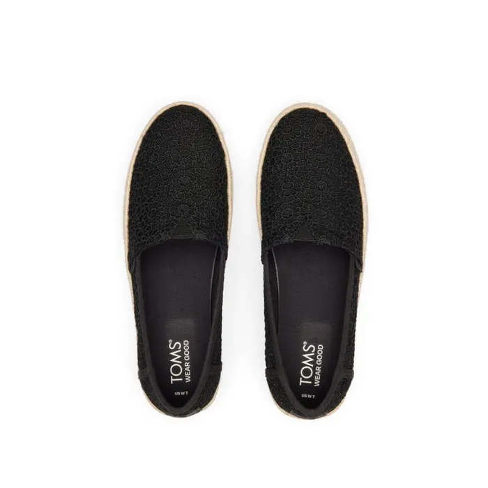 Toms Espadrilles Valencia Platform Espadrille Moroccan Crochet Black 8211 Women