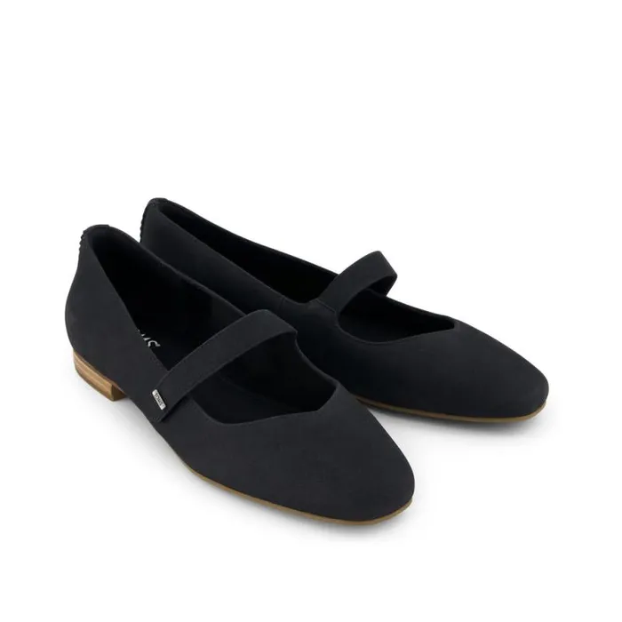 Toms Flats and Loafers Bianca Flat Black Leather 8211 Women
