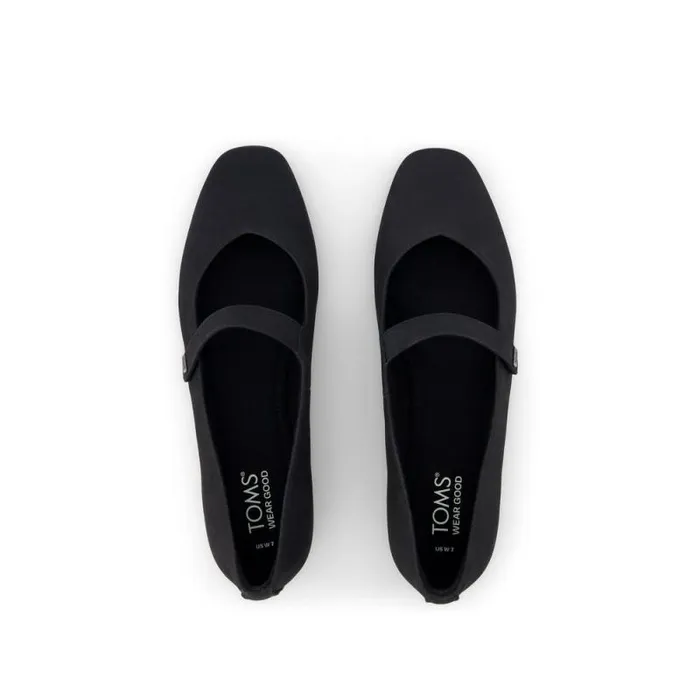 Toms Flats and Loafers Bianca Flat Black Leather 8211 Women