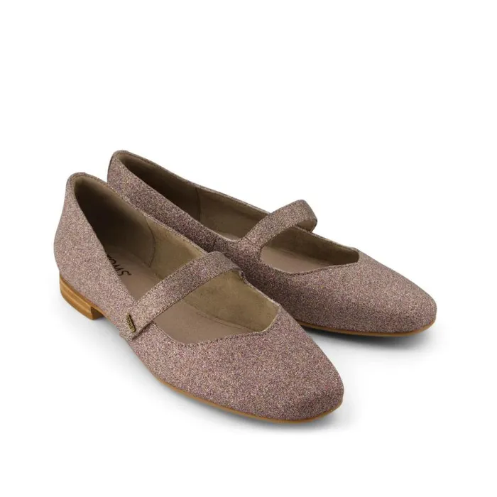 Toms Flats and Loafers Bianca Flat Champagne Rainbow Glitter 8211 Women