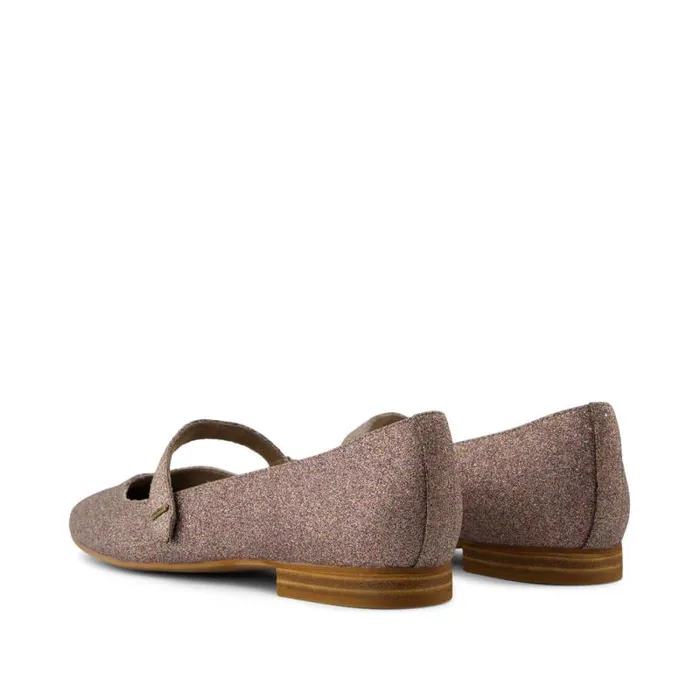 Toms Flats and Loafers Bianca Flat Champagne Rainbow Glitter 8211 Women