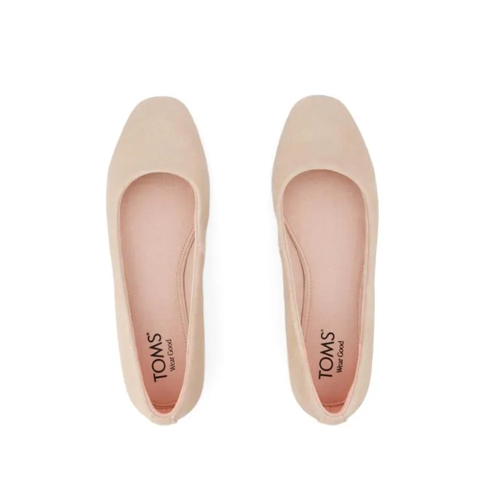 Toms Flats and Loafers Briella Flat Pale Rose Metallic Suede 8211 Women