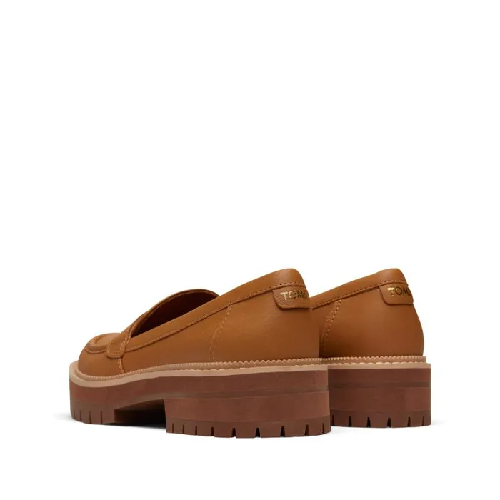 Toms Flats and Loafers Cara Loafer Tan Leather 8211 Women Toms Flats and Loafers Cara Loafer Tan Leather 8211 Women