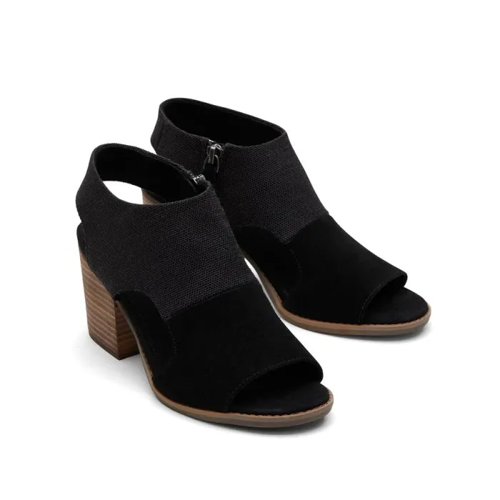 Toms Heels and Wedges Eliana Heeled Sandal Black Suede 8211 Women