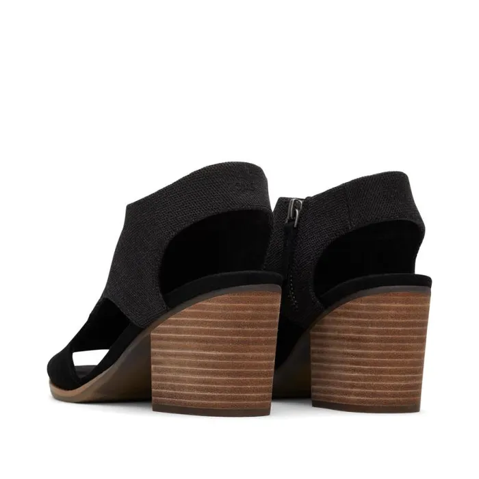 Toms Heels and Wedges Eliana Heeled Sandal Black Suede 8211 Women