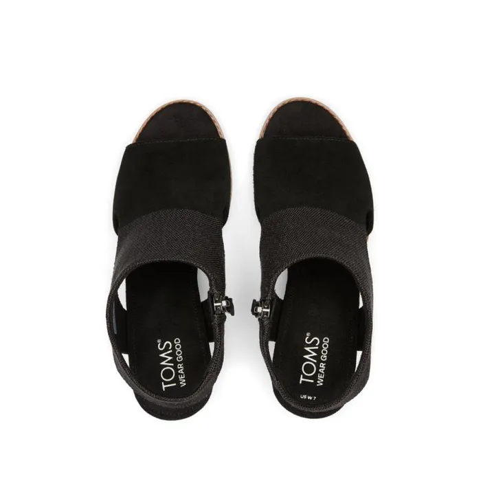 Toms Heels and Wedges Eliana Heeled Sandal Black Suede 8211 Women