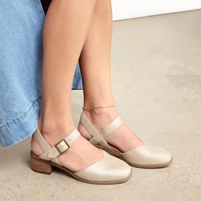 Toms Heels and Wedges Jaclyn Heel Metallic Champagne Suede 8211 Women Toms Heels and Wedges Jaclyn Heel Metallic Champagne Suede 8211 Women