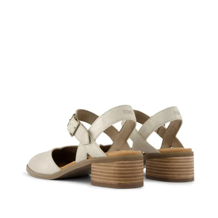 Toms Heels and Wedges Jaclyn Heel Metallic Champagne Suede 8211 Women Toms Heels and Wedges Jaclyn Heel Metallic Champagne Suede 8211 Women