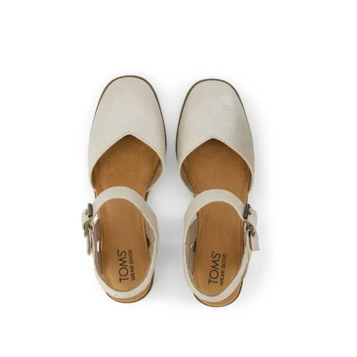 Toms Heels and Wedges Jaclyn Heel Metallic Champagne Suede 8211 Women Toms Heels and Wedges Jaclyn Heel Metallic Champagne Suede 8211 Women