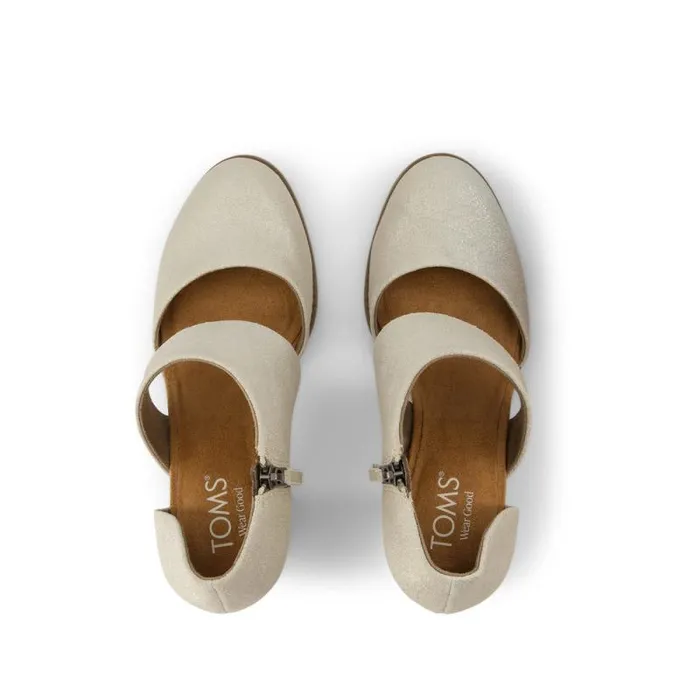 Toms Heels and Wedges Milan Closed Toe Heel Champagne Metallic Suede 8211 Women