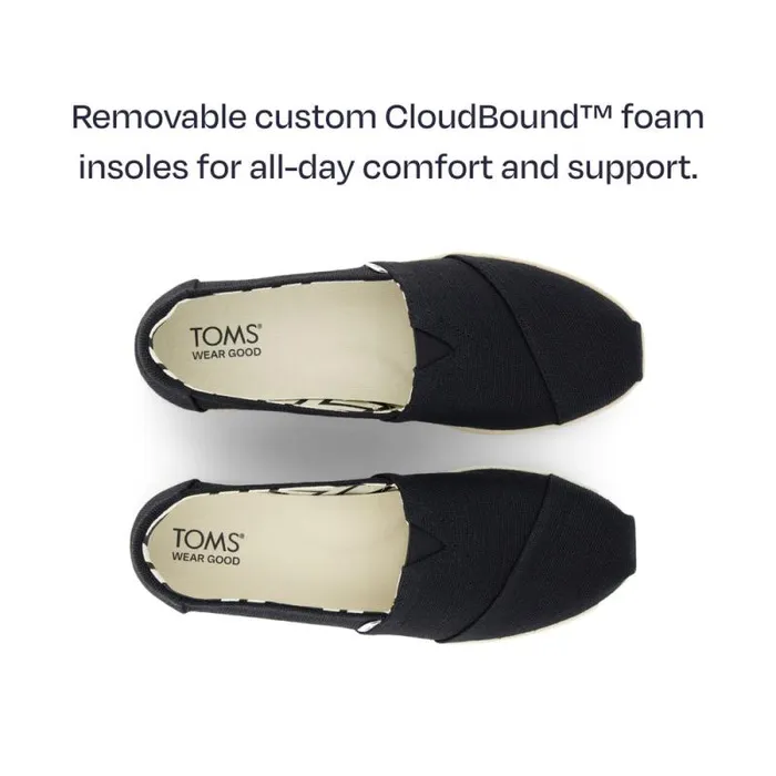 Toms Slip Ons Alpargata Plus Black Heritage Canvas 8211 Women Toms Slip Ons Alpargata Plus Black Heritage Canvas 8211 Women