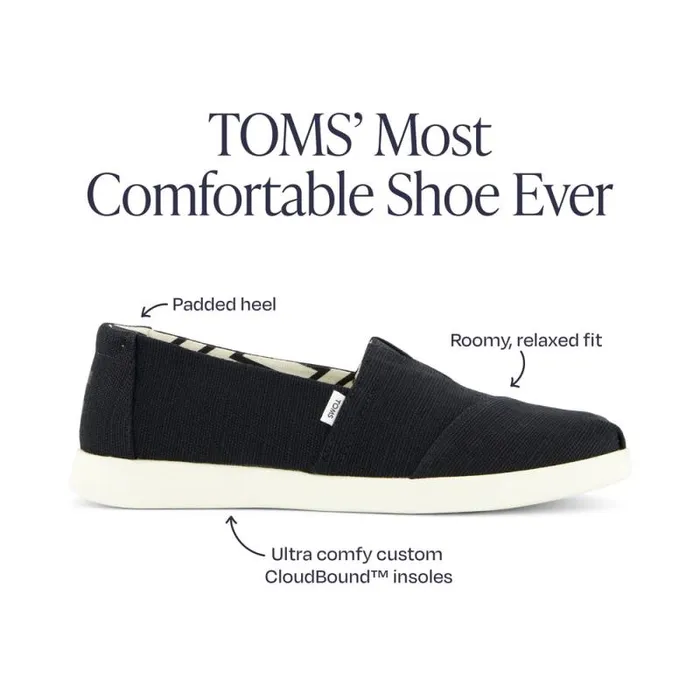 Toms Slip Ons Alpargata Plus Black Heritage Canvas 8211 Women Toms Slip Ons Alpargata Plus Black Heritage Canvas 8211 Women